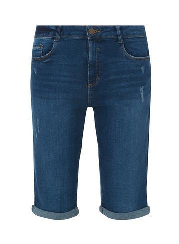 Dorothy Perkins *tall Indigo Knee Denim Shorts