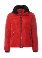 Dorothy Perkins Red Faux Fur Collar Padded Jacket
