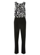Dorothy Perkins Monochrome Overlay Zebra Print Jumpsuit