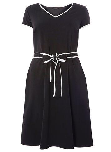 Dorothy Perkins Dp Curve Black Contrast Trim Jersey Dress