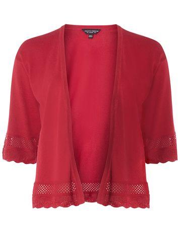 Dorothy Perkins Pink Crochet Hem Cardigan
