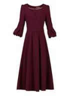 *jolie Moi Burgundy Bell Sleeve Dress