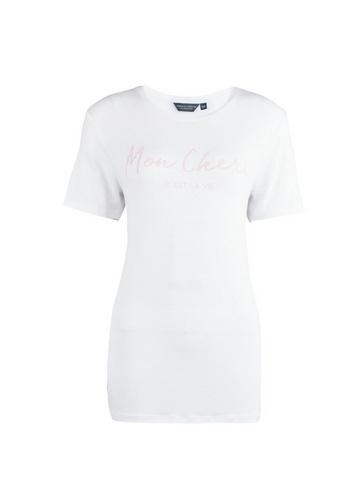 Dorothy Perkins *tall White 'mon Cheri' Slogan T-shirt