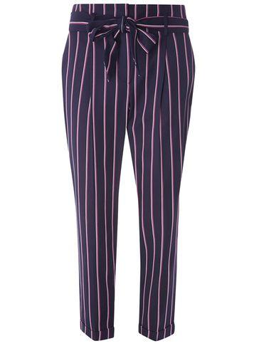 Dorothy Perkins Navy And Pink Striped Straight Leg Trousers