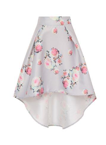 Dorothy Perkins *chi Chi London Floral Print Dip Hem Skirt