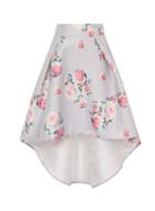Dorothy Perkins *chi Chi London Floral Print Dip Hem Skirt