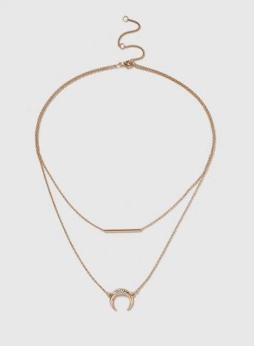 Dorothy Perkins Gold Multi Row Long Coin Necklace