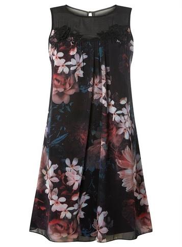 *showcase Multi Colour Floral Print Eliza Trapeze Dress