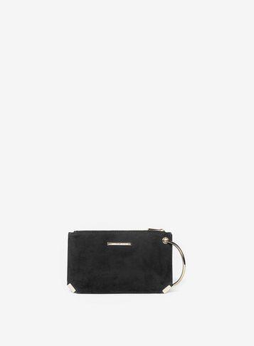 Dorothy Perkins Black Metal Hoop Wristlet Clutch Bag