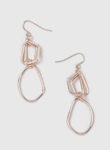 Dorothy Perkins Rose Gold Geometric Drop Earrings