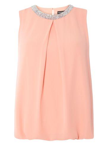 Dorothy Perkins Coral Embellished Sleeveless Top