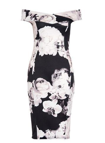 Dorothy Perkins *quiz Black Bardot Scuba Bodycon Dress