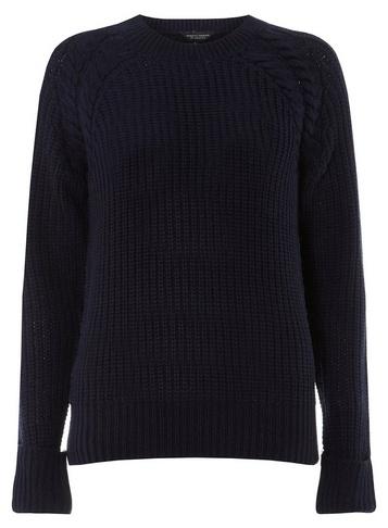 Dorothy Perkins Navy Cable Shoulder Jumper
