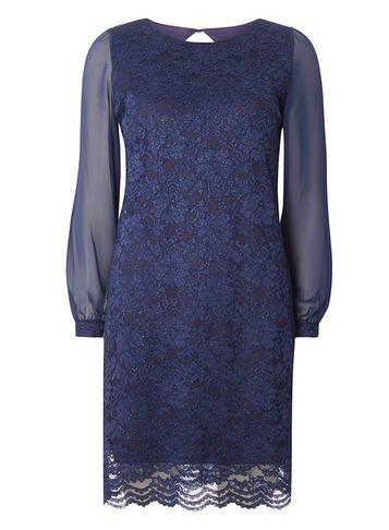 Dorothy Perkins *billie & Blossom Navy Lace Sequin Shift Dress