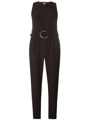 Dorothy Perkins Black Crepe D-ring Jumpsuit