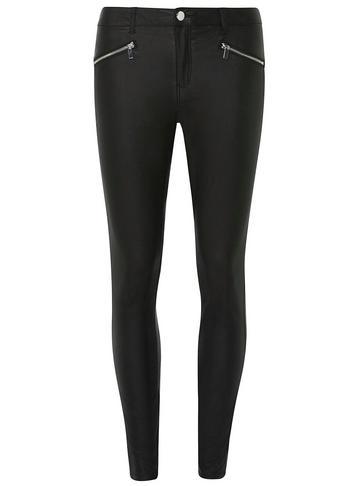 Dorothy Perkins Black 'frankie' Zip Coated Jeans