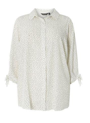 Dorothy Perkins Dp Curve Black Spotted Tie Sleeve Shirt