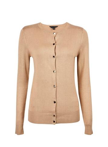 Dorothy Perkins Camel Gold Button Cardigan