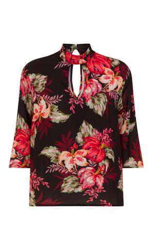 Dorothy Perkins *girls On Film Black Floral Print Top