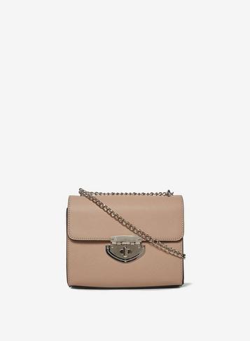 Dorothy Perkins Taupe Lock Chain Cross Body Bag