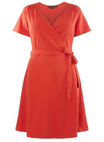 Dorothy Perkins Dp Curve Red Midi Wrap Dress