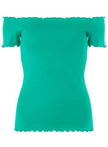 Dorothy Perkins Green Frill Bardot Top