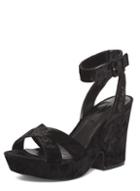 Dorothy Perkins Black Velvet 'riviera' Wedge Sandals