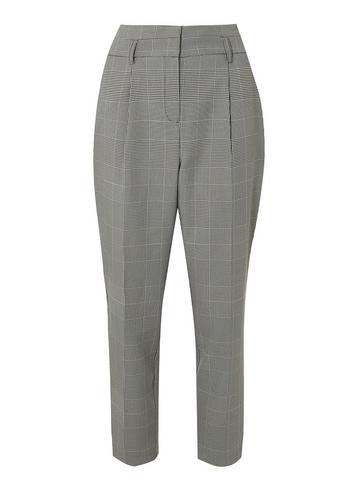 Dorothy Perkins Grey Check Side Striped Tapered Trousers