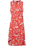 Dorothy Perkins *izabel London Red Floral Print Tie Side Skater Dress