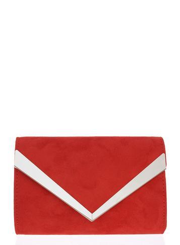 Dorothy Perkins *quiz Red Thick Plated Clutch Bag