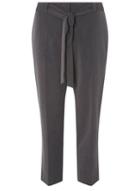 Dorothy Perkins Charcoal Tie Waist Ankle Grazer Trousers