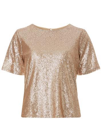 Dorothy Perkins Rose Gold Sequin T-shirt