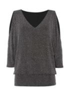 Dorothy Perkins *roman Originals Black Sequin Detail Top