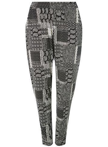 Dorothy Perkins Dp Curve Black Tile Print Jersey Joggers