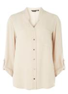 Dorothy Perkins Stone Notch Neck Roll Sleeve Shirt