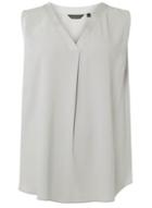 Dorothy Perkins Dp Curve Silver Sleeveless Pleat Back Top