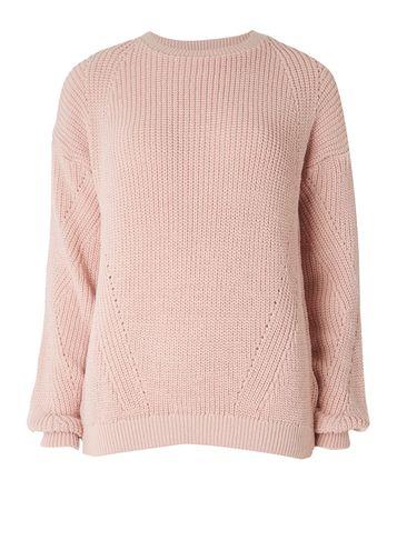 Dorothy Perkins *tall Pink Zip Back Crew Neck Jumper
