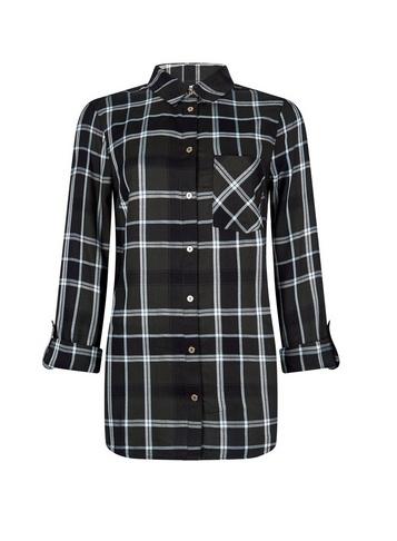 Dorothy Perkins *tall Green Check Print Shirt