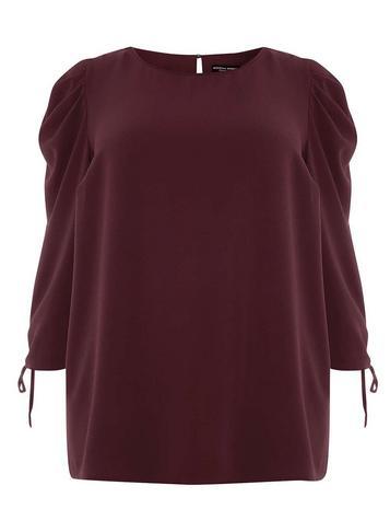 Dorothy Perkins *dp Curve Purple Draw Cord Puff Sleeve Top