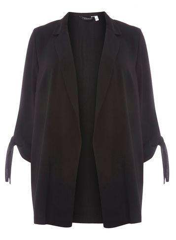 Dorothy Perkins Dp Curve Black Tie Sleeve Jacket Blazer