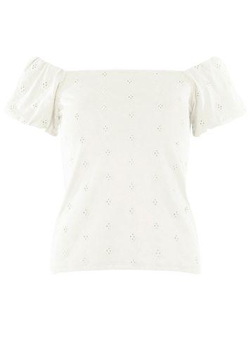 Dorothy Perkins Ivory Broderie Bardot Top