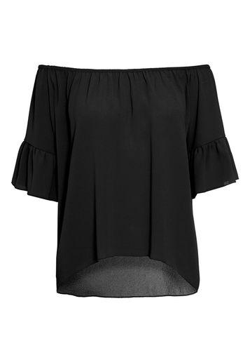Dorothy Perkins *quiz Black Bubble Crepe Bardot Top