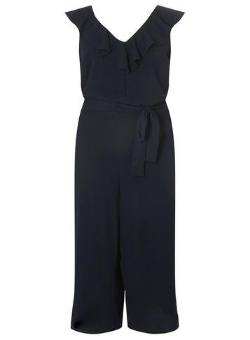 Dorothy Perkins *dp Curve Navy Ruffle Tie Jumpsuit