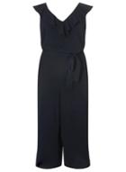 Dorothy Perkins *dp Curve Navy Ruffle Tie Jumpsuit