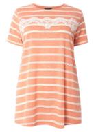 Dorothy Perkins Dp Curve Coral Lace Trim T-shirt