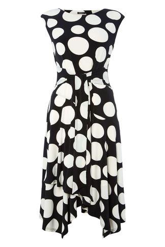 Dorothy Perkins *roman Originals Black Spotted Skater Dress