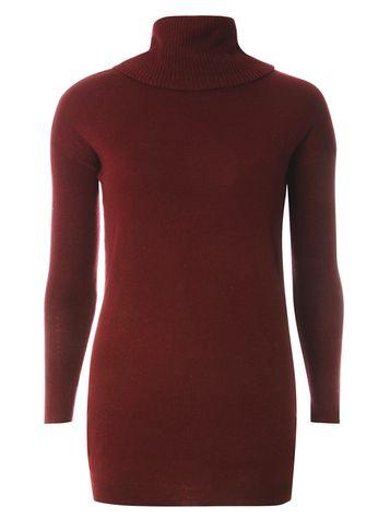 Dorothy Perkins Petite Burgundy Cowl Neck Jumper