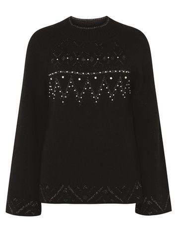 Dorothy Perkins Black Pearl Embellished Fair Isle Jumper