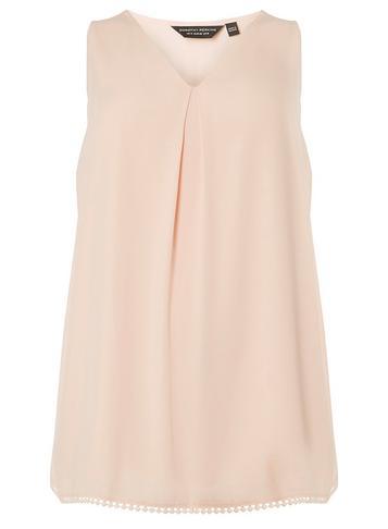 Dorothy Perkins Dp Curve Blush Pom Pom Camisole Top
