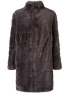 Dorothy Perkins *dp Curve Slate Longline Faux Fur Coat